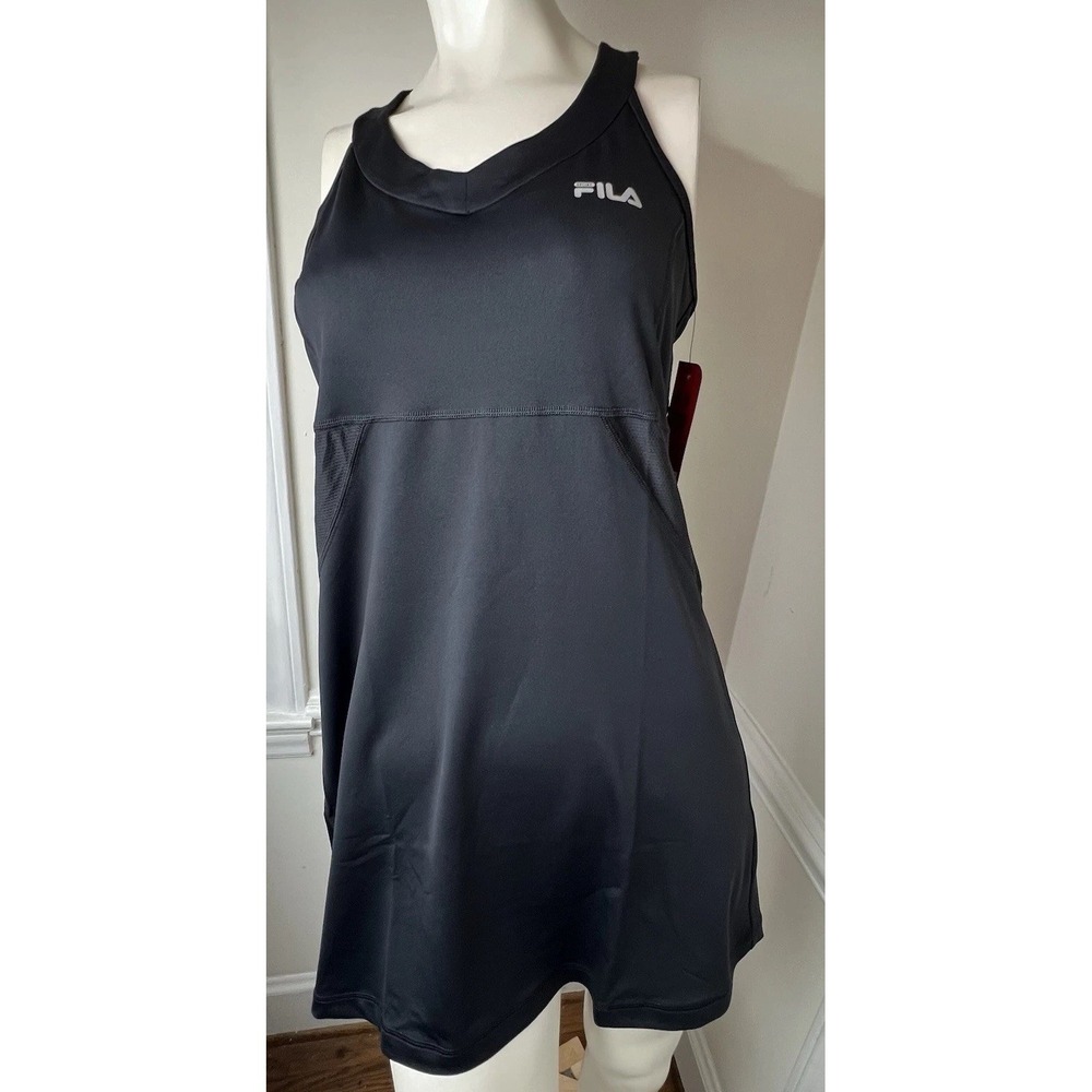 FILA  BLACK TENNIS DRESS  WITH SHELF BRA SIZE MEDIUM NWT